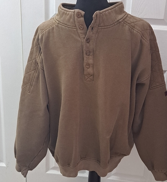Columbia Olive Green Mock Neck Sweat Shirt   Size XL - Picture 1 of 9